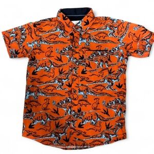 Little Boy Shirt Dinosaur Print Short Sleeve S-M  SKU 1
